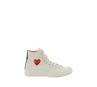 Converse Play Comme Des Garçons Single Heart Chuck 70 Scarpa High Top, Cotone in Bianco, Taglia 38 Bianco latte/Rosso/Nero