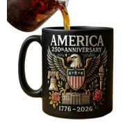 commemorativa per il 250° anniversario degli Stati, in ceramica con aquila, da caffè in ceramica con manico, simbolo culturale commemorativo per zuppa di tè e viaggi