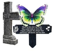 commemorativo a forma di farfalla, segnalatore per tomba di condoglianze, 20 x 17 cm, resistente alle intemperie e facile installazione, decorazione per cimitero monarca per la perdita 'amore