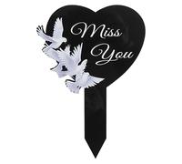 Commemorativo - Marcatori Del Cimitero Per Tombe | Decorazione Del Patio Di Tombe | Cemettery Gardens Sympathy 2D Acrilico Scommesse - Decorazioni Da Giardino In Metallo Heart And Crossing Per