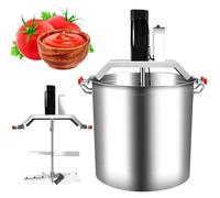 Commercial Automatic Food Mixer Electric Jam Mixer Stainless Steel Electric Food Mixer Hot Pot Seasoning Bottom Soup Sauce Stirrer with 4 Blade Stirring Scraper Stirring Speed Adjustable ,110V-140L