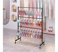 Commercial Bra Hanging Holder, Portable Tank Tops/Underwear/Panties Display Rack for Retail Store/Closet, with 360° Rotatable Wheels, 60 80 100 120 150 cm Long(Nero,Length-60cm(23.6in))