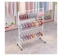 Commercial Bra Hanging Holder, Portable Tank Tops/Underwear/Panties Display Rack for Retail Store/Closet, with 360° Rotatable Wheels, 60 80 100 120 150 cm Long(White,Length-80cm(31.5in))