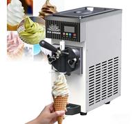 Commercial Countertop Ice Cream Machine, Single Flavor Commercial Soft Serve Ice Cream Machine, 4 A 5L/H Di Rendimento, Pannello LCD, Pulizia Automatica, Acciaio Inossidabile, Per Bar(White)