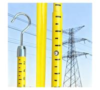 Commercial Electric Power Measurement Rod 1/2/ 3/4 Pack, Lightweight High Voltage Measuring Stick, Bridge Height Checks Pole, 10kv-220kv Voltage(Orange Yellow-3 Pack,6m(20ft))