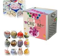Commercial household rolled ice cream machine, food grade stainless steel household ice cream tray, homemade DIY smoothies, yogurt rolls, suitable for family hands-on activities