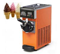 Commercial Ice Cream Making Machine, 450W Single Flavor Commercial Soft Serve Ice Cream Machine, Serbatoio Per Ingredienti 2,5L, Macchina Per Gelato, Pulizia Automatica, Per Ristorante(Orange)