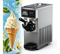 Commercial Ice Cream Making Machine, 450W Single Flavor Commercial Soft Serve Ice Cream Machine, Serbatoio Per Ingredienti 2,5L, Macchina Per Gelato, Pulizia Automatica, Per Ristorante(Gray)