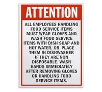 Commercial Kitchen Safety Poster Food Service Glove Use And Hand Washing Guidelines Canvas for Workplace Compliance(Unframed,12x18inch(30x45cm))
