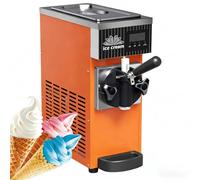 Commercial Soft Serve Ice Cream Machine, Single Flavor Commercial Tabletop Ice Cream Machine, 4 A 5L/H Di Rendimento, Pannello LCD, Pulizia Automatica, Acciaio Inossidabile, Per Caffè(Orange)