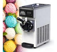 Commercial Soft Serve Ice Cream Machine, Single Flavor Commercial Tabletop Ice Cream Machine, 4 A 5L/H Di Rendimento, Pannello LCD, Pulizia Automatica, Acciaio Inossidabile, Per Caffè(White)