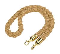 Commercial VIP Queue Barrier Rope/Hanging Crowd Control Rope,Hemp Heavy-Duty Twisted Stanchion Rope, for Bank Hotel Hospital(Champagne Gold,0.9m/3ft/36inch)