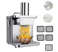 Commerciale Elettrico Vegetale Dicer 200W Acciaio Inossidabile Food Processor Cube Cube Cutter per Carote Cipolle Patate con 5 Set di Lama efficiente Cucina Prep Tool
