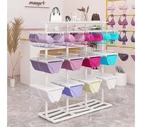 Commerciale Metallo Abbigliamento Display Stand Doppio Lato Lingerie Rack per Vendita Al Dettaglio Calzini Biancheria Intima Sciarpe Scaffale di Stoccaggio