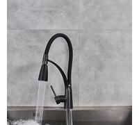 Commerciale per la Fattoria Bar, Rubinetto lavello Nero, Gru da Cucina Manico Singolo, del Miscelatore ad Acqua Fredda Calda, rubinetti spruzzatore, Montato sul Ponte (Colore: Opaco a LED