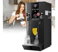 Commerciale Schiumalatte, 12l Multiuso Completamente Automatico Macchina per Schiumare L'acqua Bollente a Vapore, Macchina per Schiumare Il Caffè Elettrica, Macchina per Schiumare per Caffè Black