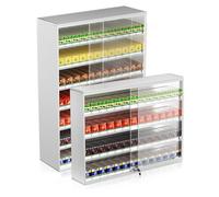 Commerciale Supermercati Espositore for Sigarette, Supporto da Tavolo Vetrina for Fiammiferi, Molteplici Combinazioni Montaggio A Parete Vetrina Vape Scaffale Organizer (Color : Silver, Size : 44.5X