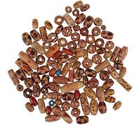 Commercio all'Ingrosso 100 Pezzi di Perline di Legno Verniciato Naturale Perline sciolte Lotti sfusi Palla per la creazione di Gioielli Capelli Artigianali Fai da Te Rame Rosario Collana Braccialetto