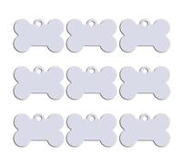 Commercio All'ingrosso 100 Pezzi In Alluminio Targhetta Per Cani In Bianco A Forma Di Osso Targhetta Identificativa Per Cani Targhetta Identificativa Per Animali Domestici,Argento,51X36X1mm