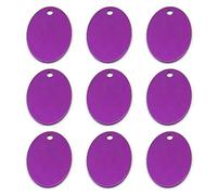 Commercio All'ingrosso 100 Pezzi Targhetta Per Cani Ovale In Alluminio Vuota Personalizzata Con Nome Dell'animale Domestico Inciso, Numero Di Telefono, Etichetta Pendente,VIOLA,38X25 Mm