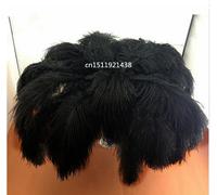 Commercio all'ingrosso e al dettaglio di alta qualità 50 pezzi/più nero piume di struzzo 35-40 cm, dini accessori dei monili/il loro proprio colore