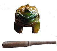 Commercio equo e solidale strumento di legno Rana Raspa Percussion