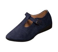 Commercio Estero Scarpe da Donna di Grandi Dimensioni nell'autunno dell'Europa e degli Stati Uniti Vento Puntato Bocca Poco Profonda Fibbia Pendenza con Scarpe di soia (Blue, 40)