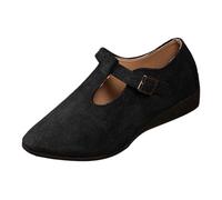 Commercio Estero Scarpe da Donna di Grandi Dimensioni nell'autunno dell'Europa e degli Stati Uniti Vento Puntato Bocca Poco Profonda Fibbia Pendenza con Scarpe di soia (Black, 40)