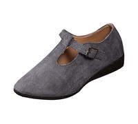 Commercio Estero Scarpe da Donna di Grandi Dimensioni nell'autunno dell'Europa e degli Stati Uniti Vento Puntato Bocca Poco Profonda Fibbia Pendenza con Scarpe di soia (Grey, 38)