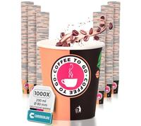 Commerline Tazza da caffè To Go in cartone - 500 pezzi, 180 ml | Bicchieri di carta monouso per caffè e tè | Bicchieri monouso da asporto | Bicchieri di carta per bevande calde e fredde | Tazza da