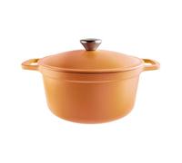 Commichef Casseruola leggera in ghisa 22 cm, 3 L, rosso terracotta - Pentola con coperchio per cucinare e cuocere il pane, padella smaltata, pentola compatibile con piani cottura a induzione