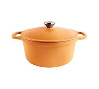 Commichef Casseruola leggera in ghisa 26 cm, 4,5 L, rosso terracotta - Pentola con coperchio per cucinare e cuocere il pane, padella smaltata, pentola compatibile con piani cottura a induzione