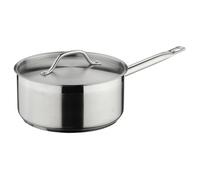 Commichef Plus - Casseruola e coperchio in acciaio inossidabile, forte resistenza alla corrosione, diametro 20 cm, 3,3 l, argento, XSL-20