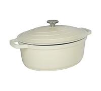 Commichef XO-632CR Casseruola ovale in alluminio pressofuso, 32 cm, adatta per forno e tutti i tipi di piano cottura, perfetta per stufati e casseruole, crema