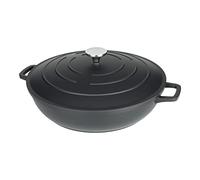 Commichef XR-L32BK - Casseruola bassa in alluminio pressofuso, 32 cm, adatta per forno e tutti i tipi di piano cottura, perfetta per stufati e casseruole, colore: nero