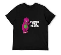 Commit Tax Fraud Graphic Print Short Sleeve T-Shirt Men Loose Casual T-Shirts Harajuku Streetwear Tee Shirt Oversize Tops Black