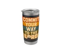 Commit Your Way To The Lord Salmo 37:5 Versetto della Bibbia Bicchiere termico in acciaio inox doppia parete