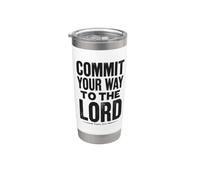 Commit Your Way To The Lord Salmo 37:5 Versetto della Bibbia Bicchiere termico in acciaio inox doppia parete