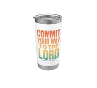 Commit Your Way To The Lord Salmo 37:5 Versetto della Bibbia Bicchiere termico in acciaio inox doppia parete