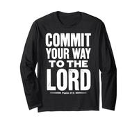 Commit Your Way To The Lord Salmo 37:5 Versetto della Bibbia Maglia a Manica