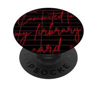 Committed To My Library Card Relationship Status Single Read PopSockets PopGrip Adesivo