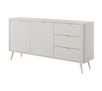 Commoda LEKNES KOM2 - Beige - Cassetti - Alte Gambe - Larghezza 163 cm, Altezza 81 cm, Profondità 38 cm