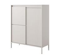 Commoda SELBU KOM1 - Beige - Fronti Rigati - Larghezza 104 cm, Altezza 124 cm, Profondità 40 cm