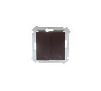 Commulatore a due vie doppio con luce Simon 54 DW6/2L.01/46