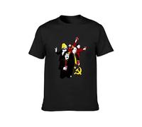 Communism Party Stalin Lenin Fidel Castro Karl Marx Unisex T-Shirt Printed Tee Graphic Top Men Black Shirt XL