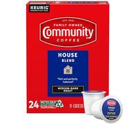 Community Coffee House Blend 24 Count Coffee Pods, Medium Dark Roast, compatibile con Keurig 2.0 K Cup Brewers