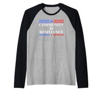 Community is Resistance Anti Fascism Resist No Kings Protest Maglia con Maniche Raglan
