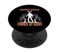 Community Manager di Day Zombie by Night Divertente Halloween PopSockets PopGrip Adesivo