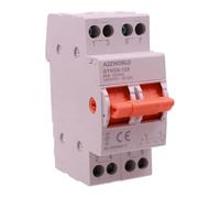 Commutatore 3 Posizioni 1-0-2, 2P Bipolare 63A 220V, Interruttore di Commutazione Modulare da Guida DIN, ATS Manuale per Rete Principale e Alimentazione di Riserva, IP20