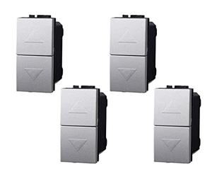Commutatore Bipolare 10A, Pulsante Tapparelle, Compatibile Con Bticino Living Light (4 Pezzi, Grigio)